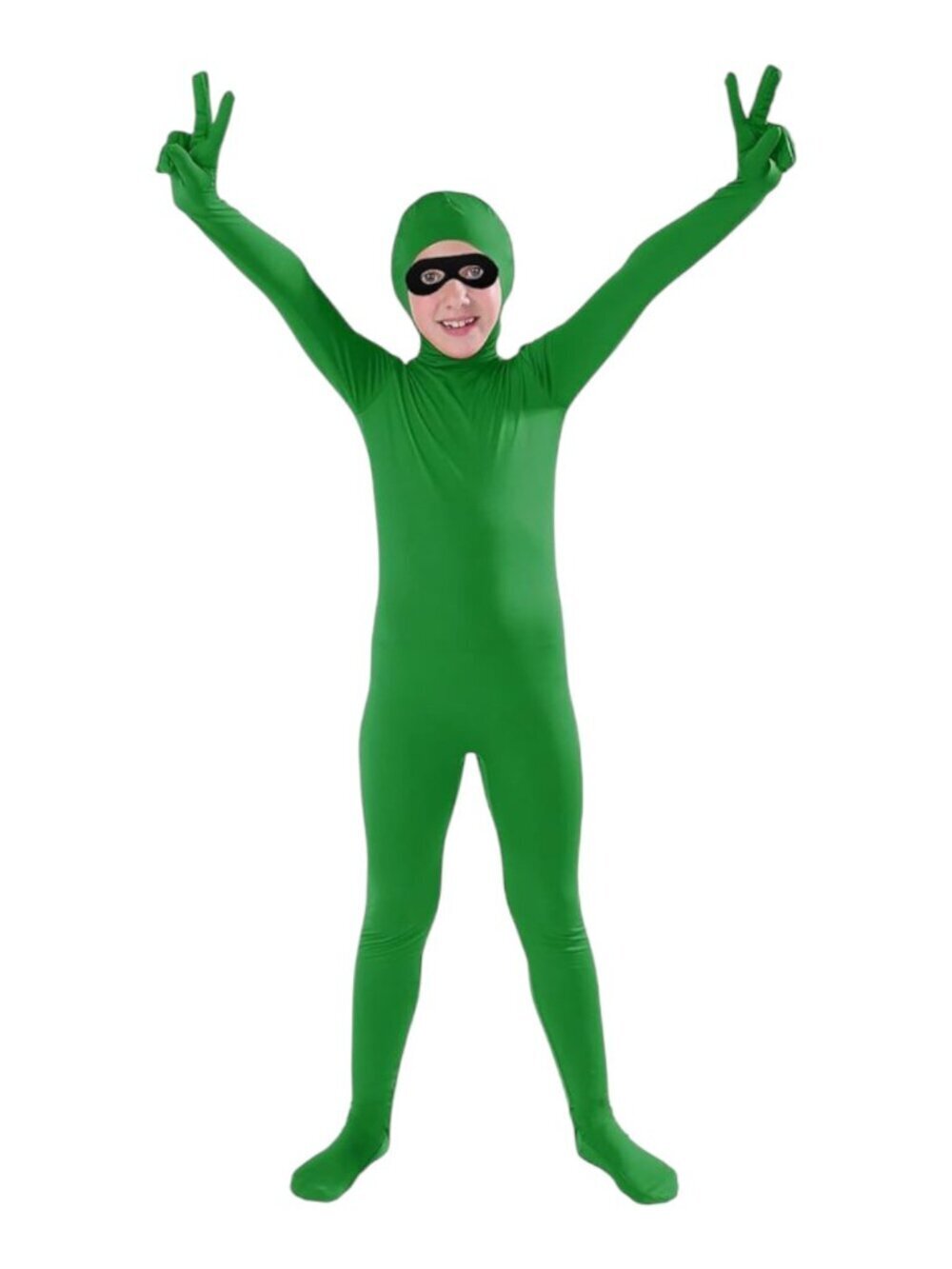 Full Bodysuit Kids Costume Open Face Spandex Stretch Zentai Child Suit Size L